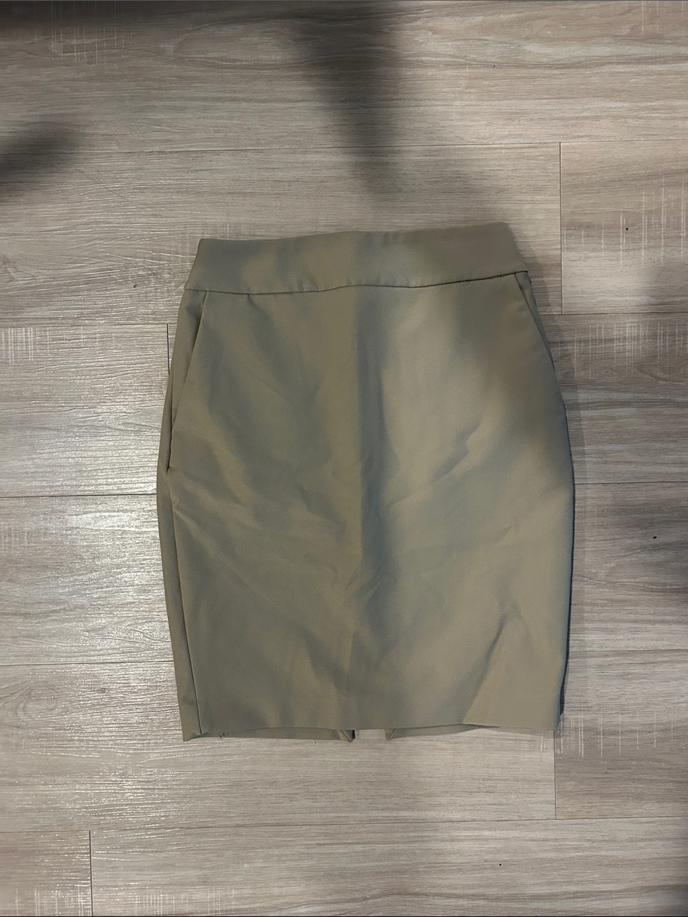 Express Classic Khaki Pencil Skirt with Pockets